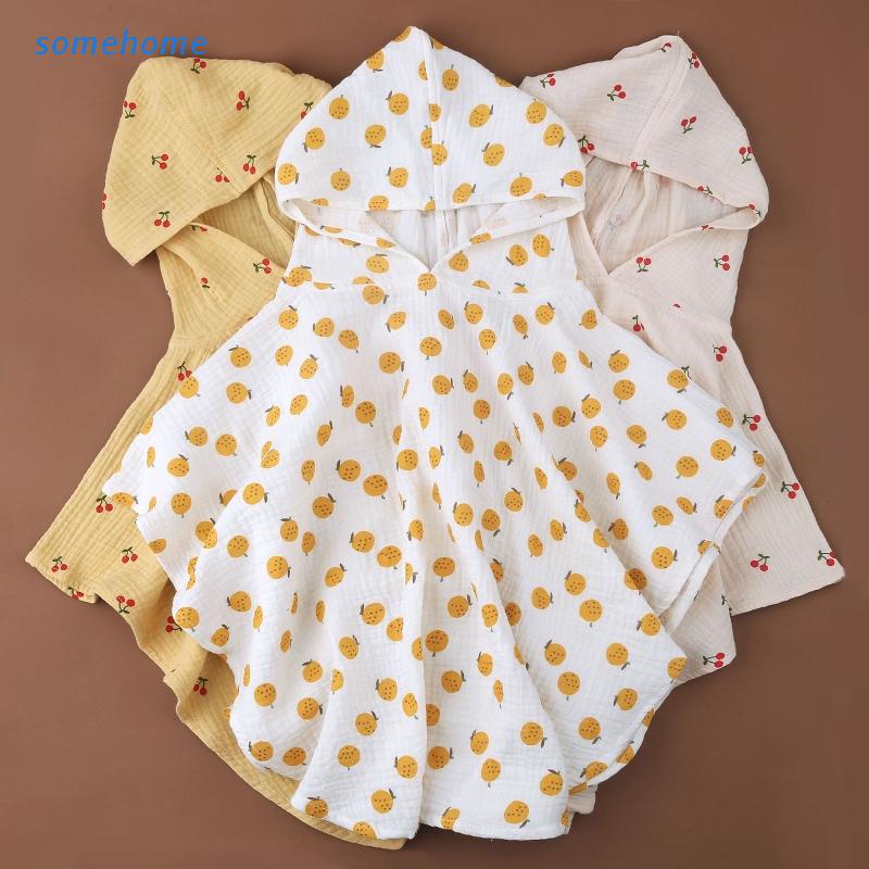 Khăn Tắm Có Mũ Trùm Đầu Chất Liệu Cotton Mềm Mại Nhanh Khô Tiện Dụng Cho Bé