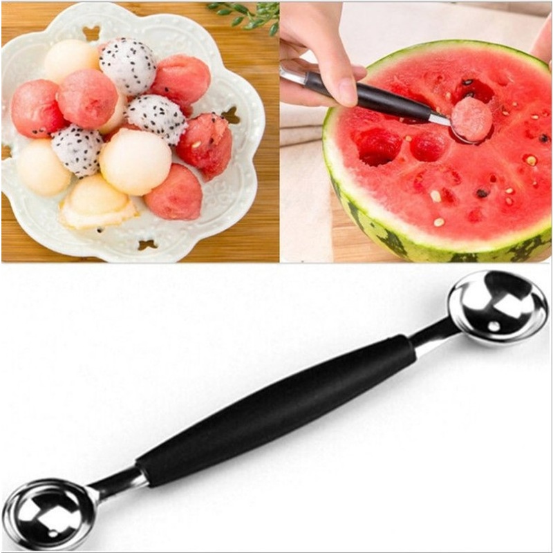 Muỗng Múc Kem/Trái Cây Hai Đầu Bằng Thép Không Gỉ Đa Năng Dùng Trong Nhà Bếp