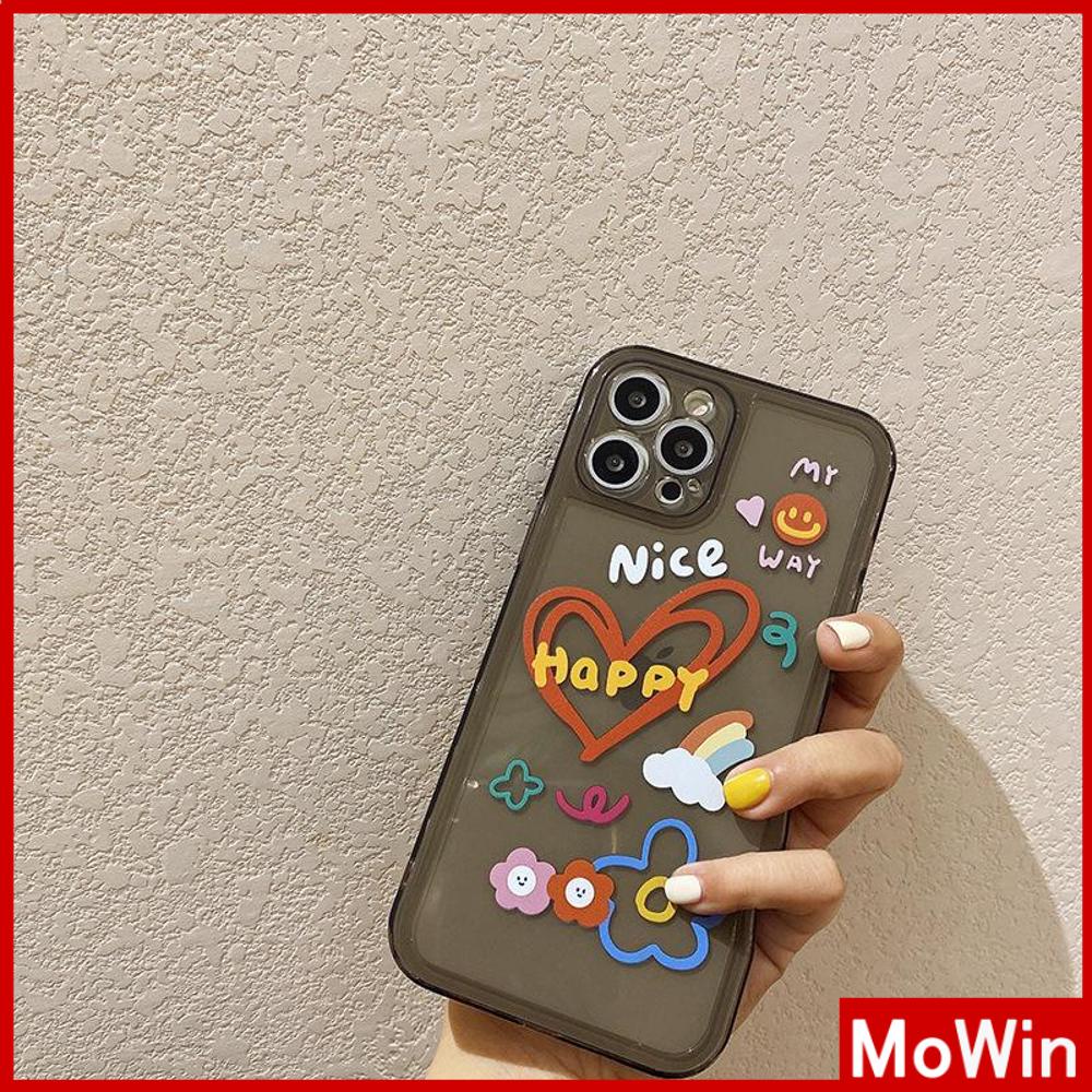Ốp Điện Thoại Silicon Dẻo Trong Suốt Viền Vuông In Họa Tiết Graffiti Cho iPhone 13 Pro Max iPhone 12 Pro Max iPhone 11 iPhone 7 Plus