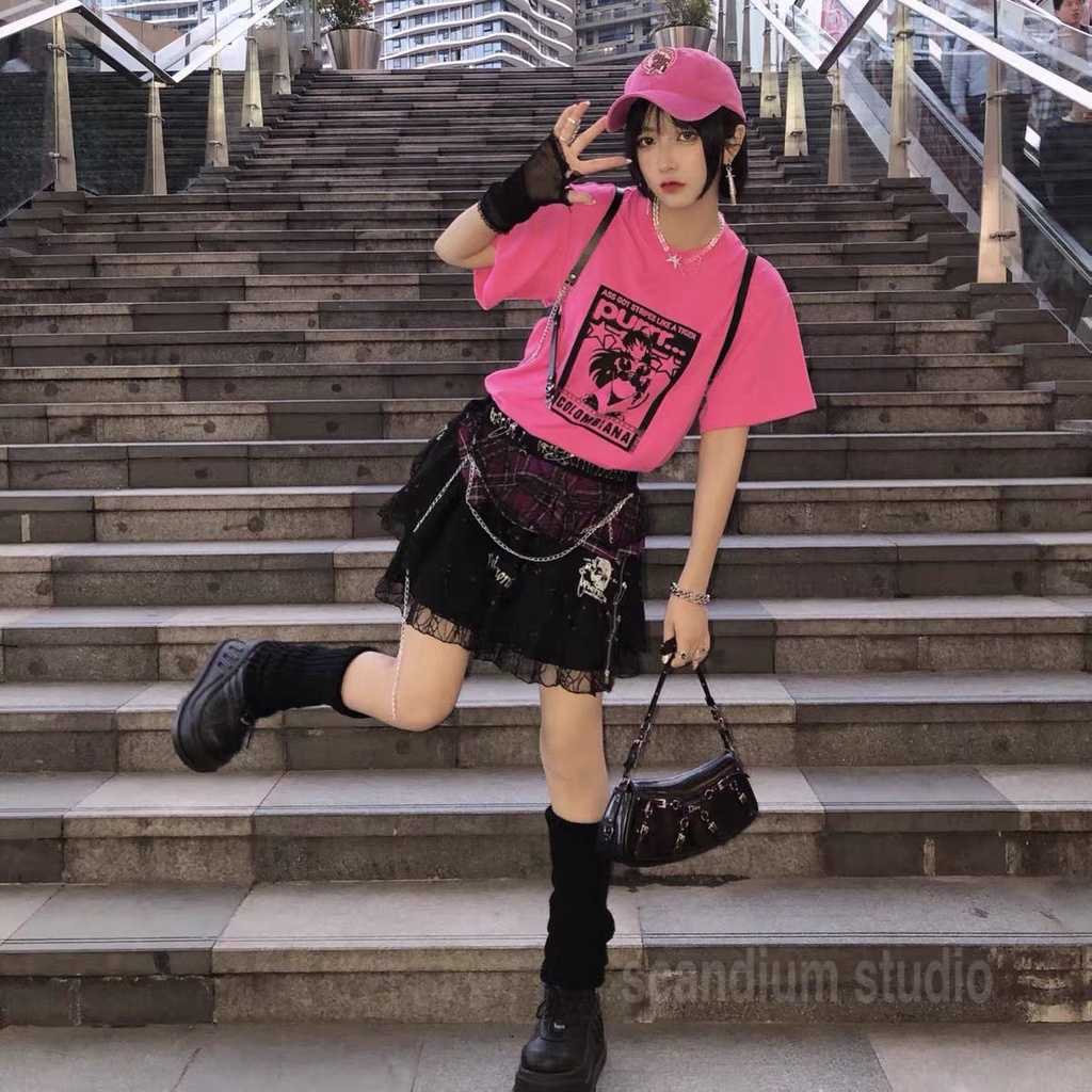 Y2k Vớ Len Harajuku Nhật Bản Màu Đen Xám Ống Rộng Cho Nữ jk