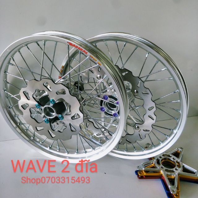 BÁNH CĂM SONiC WiNER 2 Đĩa Niền BANZAI Thái 1.4 1.6   Đùm Ma crôm Căm Tròn Mạ Crôm Kèm Pat, Đĩa kiểu, ốc G5