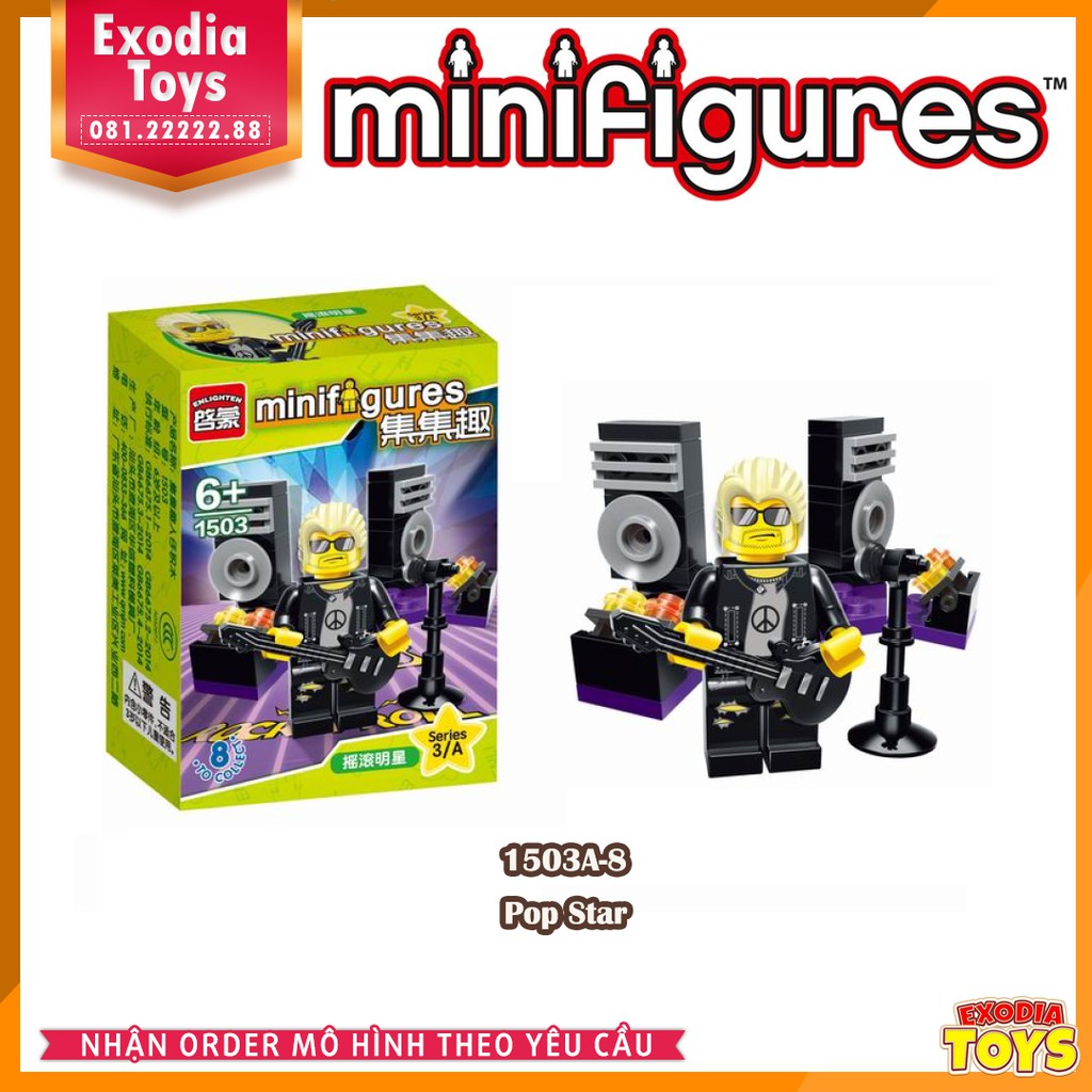 Xếp hình minifigure Rồng Xanh, Bóng Chày, Rapper, Thầy Tu - Đồ Chơi Lắp Ghép Sáng Tạo - Enlighten 1503A