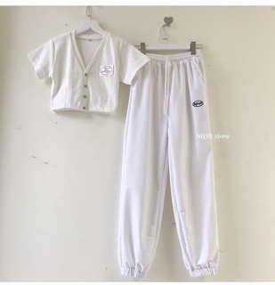 🌸Set Bộ Quần Spun + Croptop Nút
