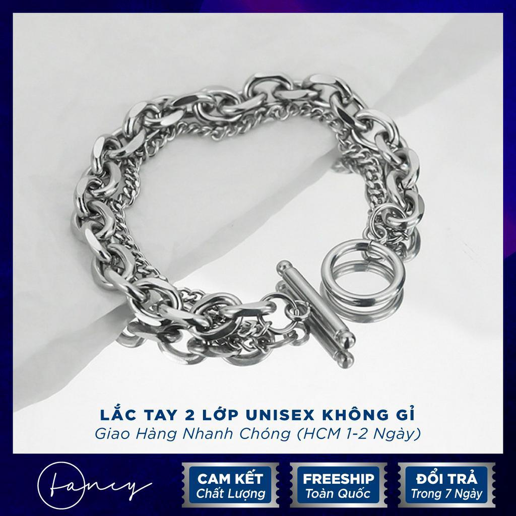 Vòng Tay Nam Nữ Xích Đôi Titan Không Gỉ , Lắc Xích ĐÔI Cá Tính Quà Tặng Sinh Nhật Valentino | Fancy .
