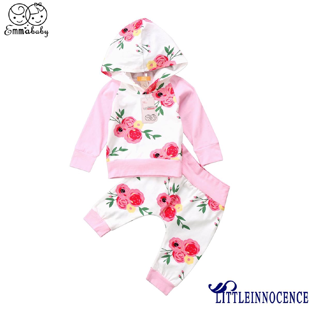 ❤XZQ-Toddler Baby Infant Hooded T-Shirt Tops Long Pants Leggings Outfits Clothes Set