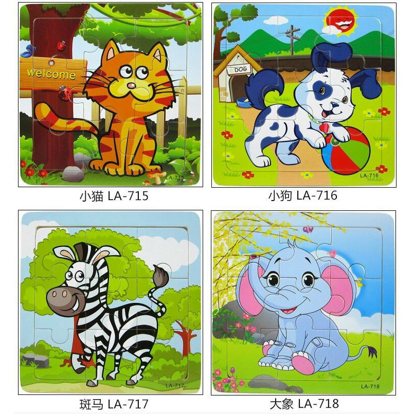 bộ tranh ghé cho bé/ Tranh ghép gỗ, tranh ghép 9 miếng, tranh xếp hình
