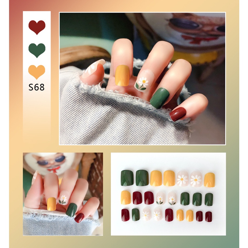 Set 24 Móng Tay Giả Có Thể Tháo Rời