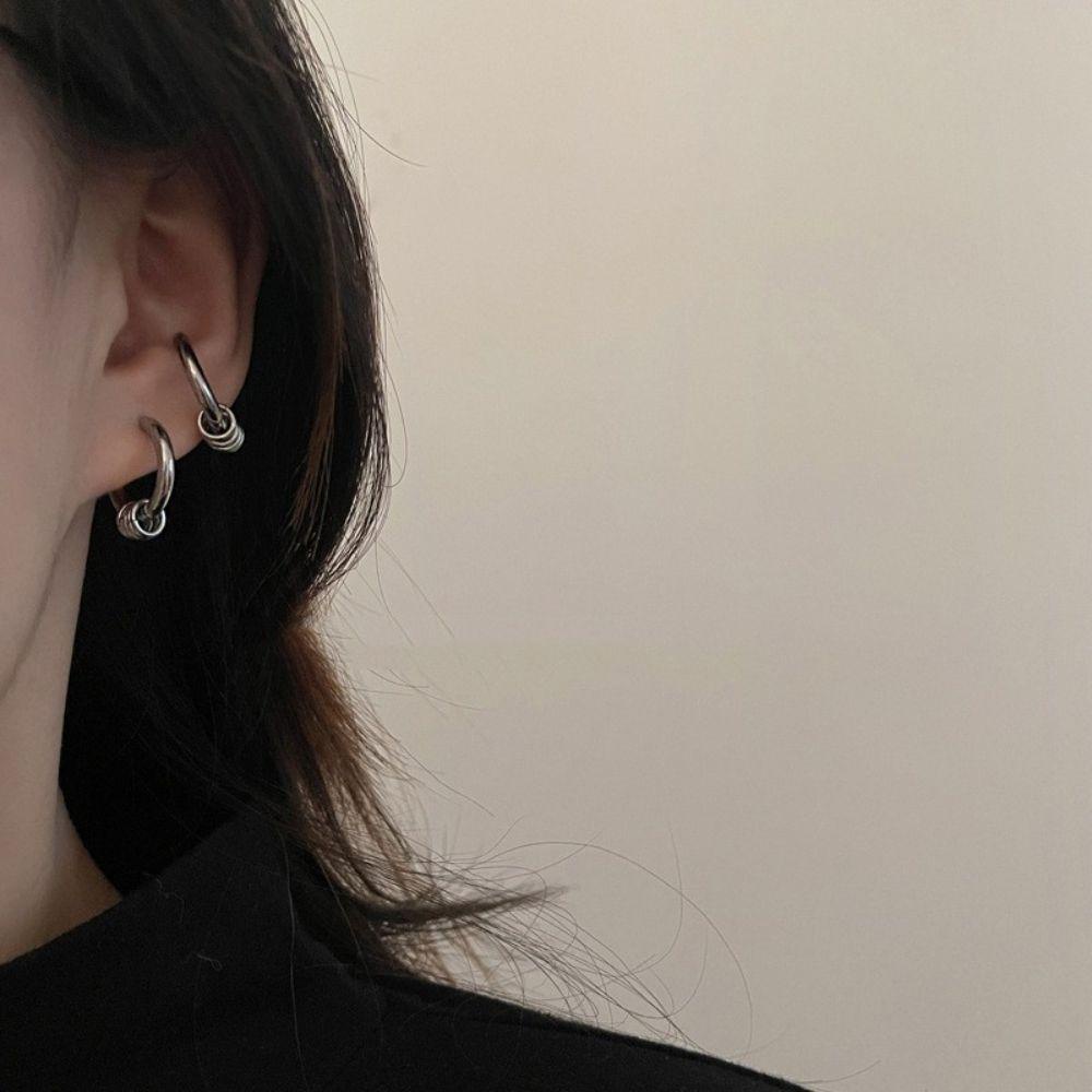Khuyên Tai Thép Không Gỉ Dạng Cuộn Phong Cách Punk Thời Trang Cho Nam Và Nữ