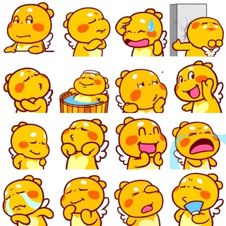 Sticker/ Hình dán Khủng Long Vàng (combo 10-50 stickers, randoms)