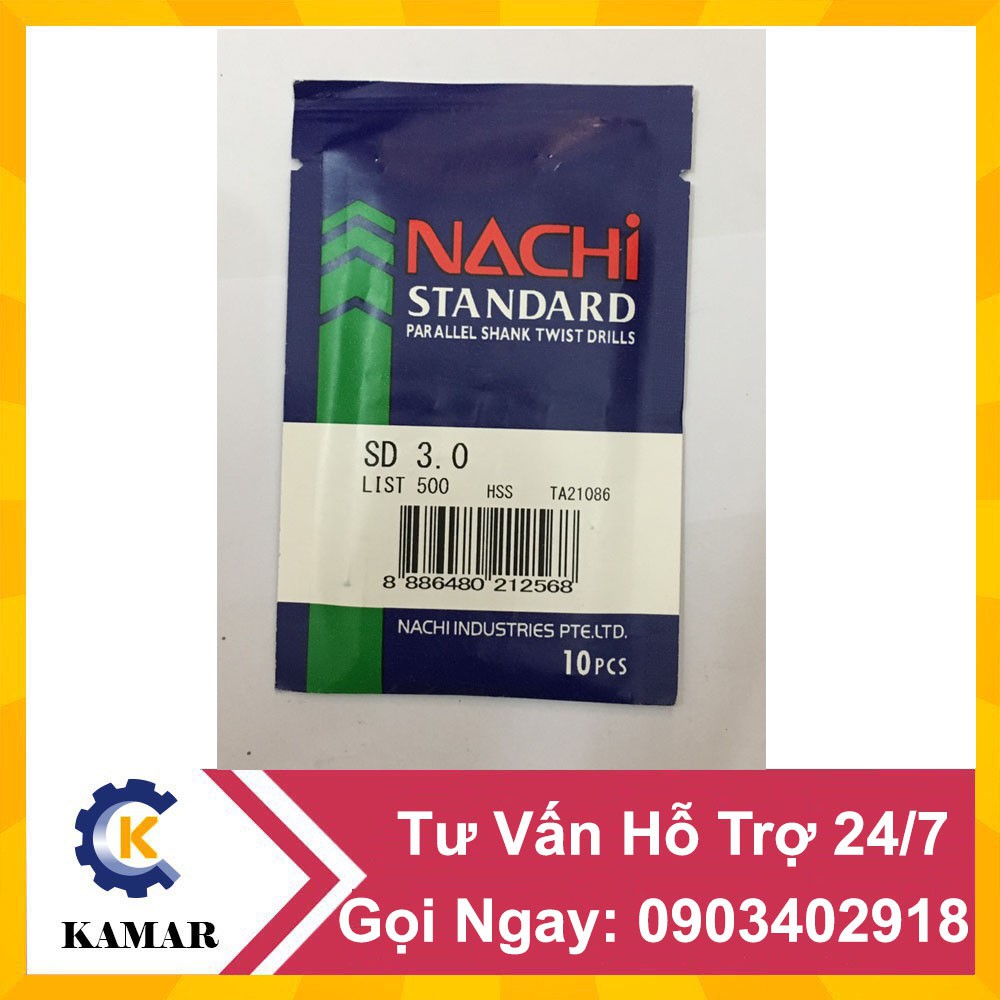 Mũi Khoan Nachi Từ 3.0 đến 3.9MM Chính Hãng