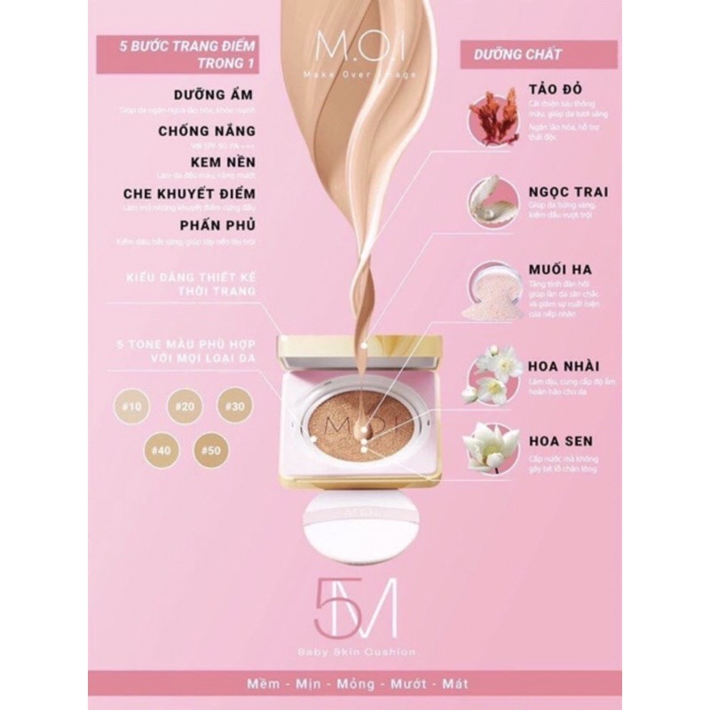 Phấn nước MOI (5M Baby Skin Cushion - Chuẩn Chính Hãng) | BigBuy360 - bigbuy360.vn