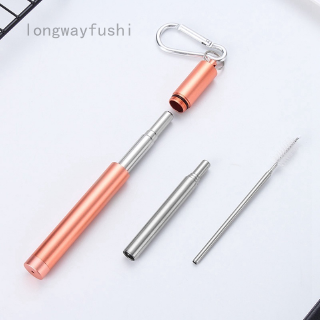 Ống Hút Kim Loại Có Thể Gấp Gọn Kèm Cọ Vệ Sinh Tiện Lợi