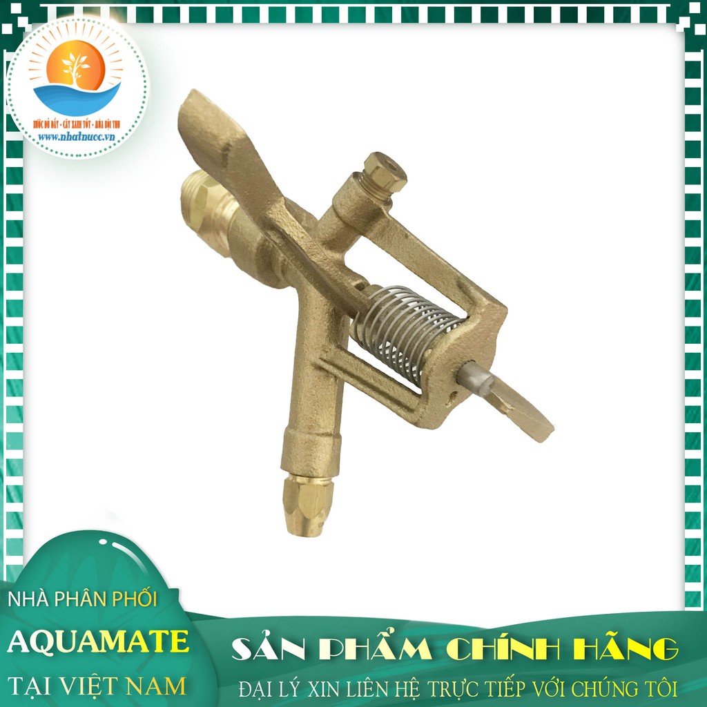 Bép  phun tưới Aquamate SW-P0130, cánh đập 2 tia có ren ngoài 34, bằng đồng thau