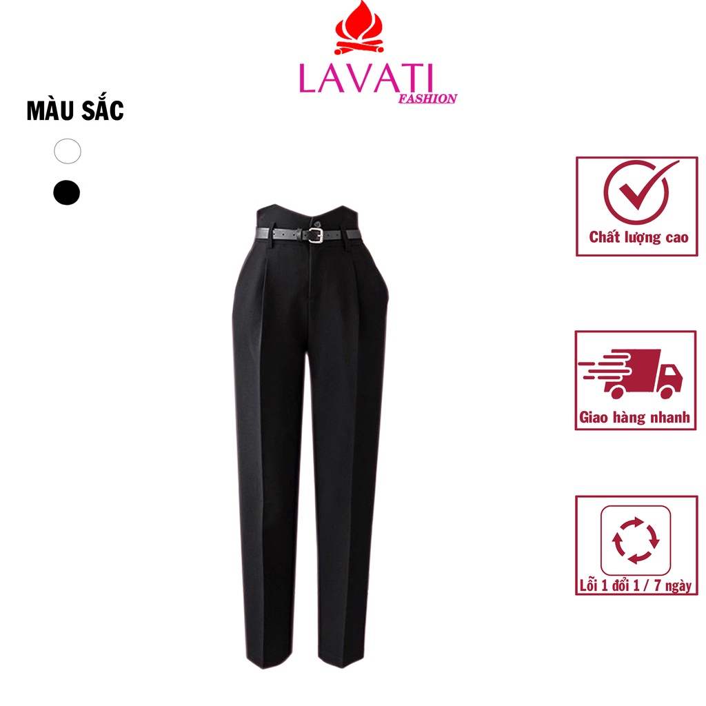 Quần Công Sở Nữ Baggy Cạp V Hai Khuy, Kèm Đai Thời Trang Banamo Xinh Xuất Sắc ( mã CVD-130)