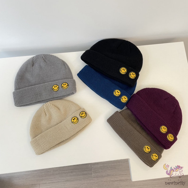 Mũ beanie dệt kim co giãn phong cách Hàn Quốc dành cho bé