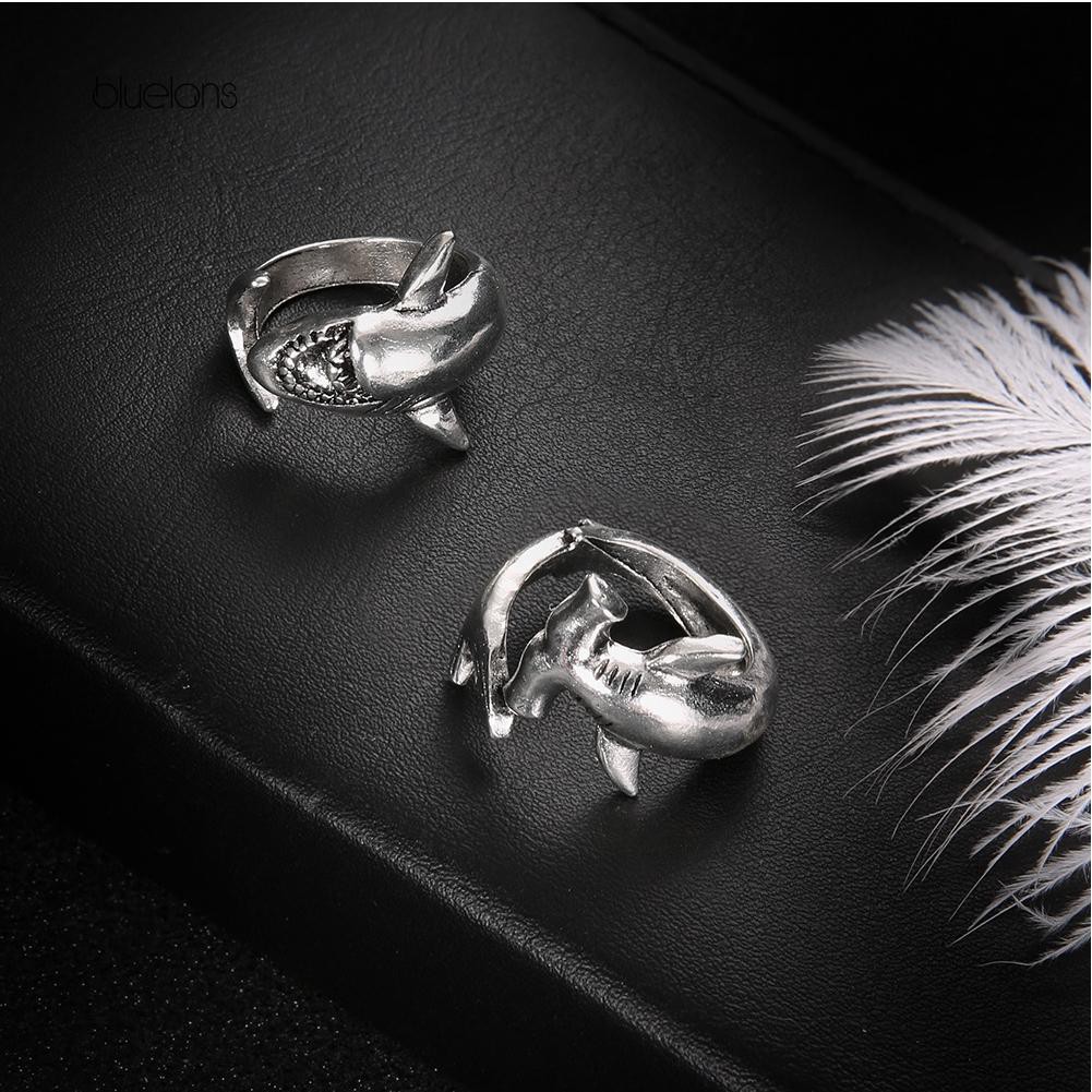 Bộ 2 Nhẫn Hợp Kim Hình Cá Mập Thời Trang Cho Nữ