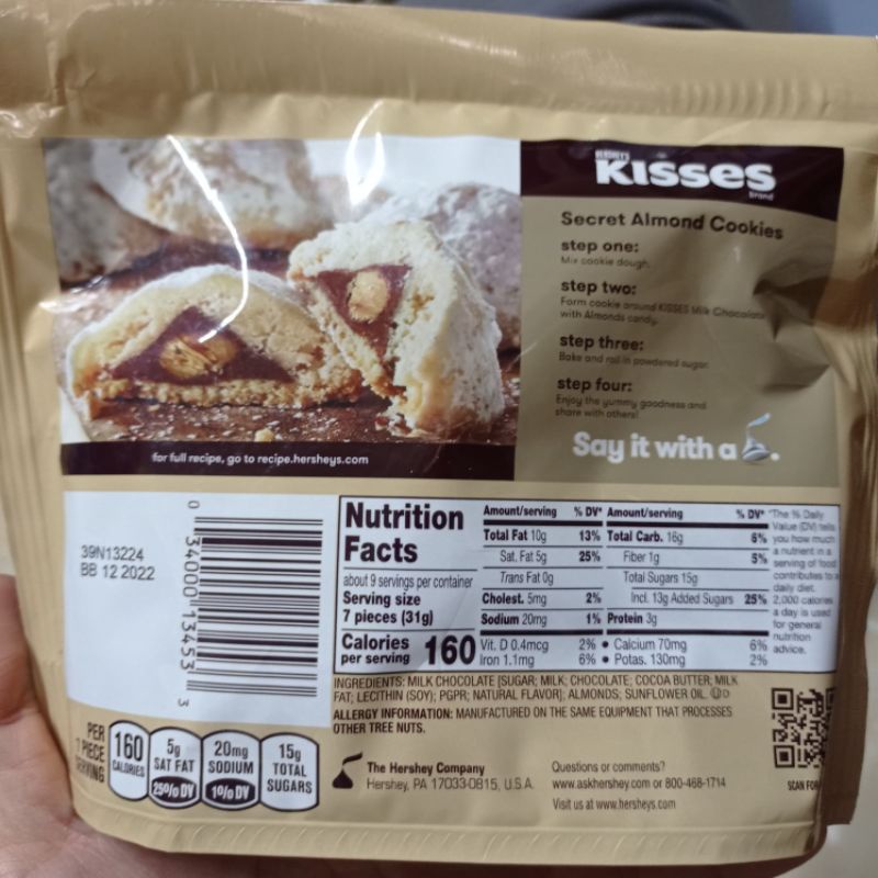 Socola hershey's Kisses chocolate gói 283g của Mỹ