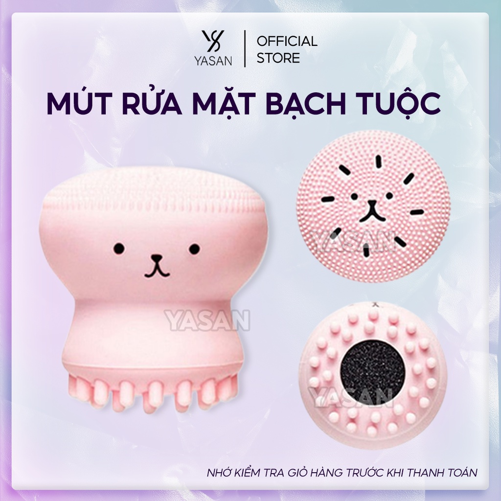 Mút rửa mặt bạch tuộc phong cách Hàn Quốc cọ silicone rửa mặt làm sạch lỗ chân lông Yasan