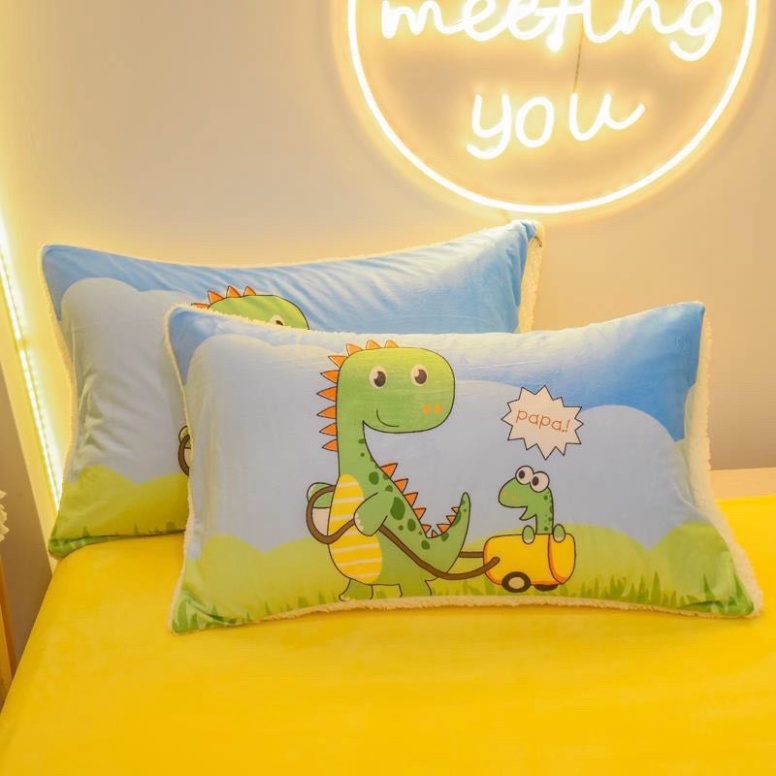 Gối Đầu, Gối Nằm Lông Cừu Cho Bé, Chất Liệu Mặt Trên Là Tuyết Siêu Mềm Mịn Kèm Lõi, kích Thước 30x50cm Giá rẻ