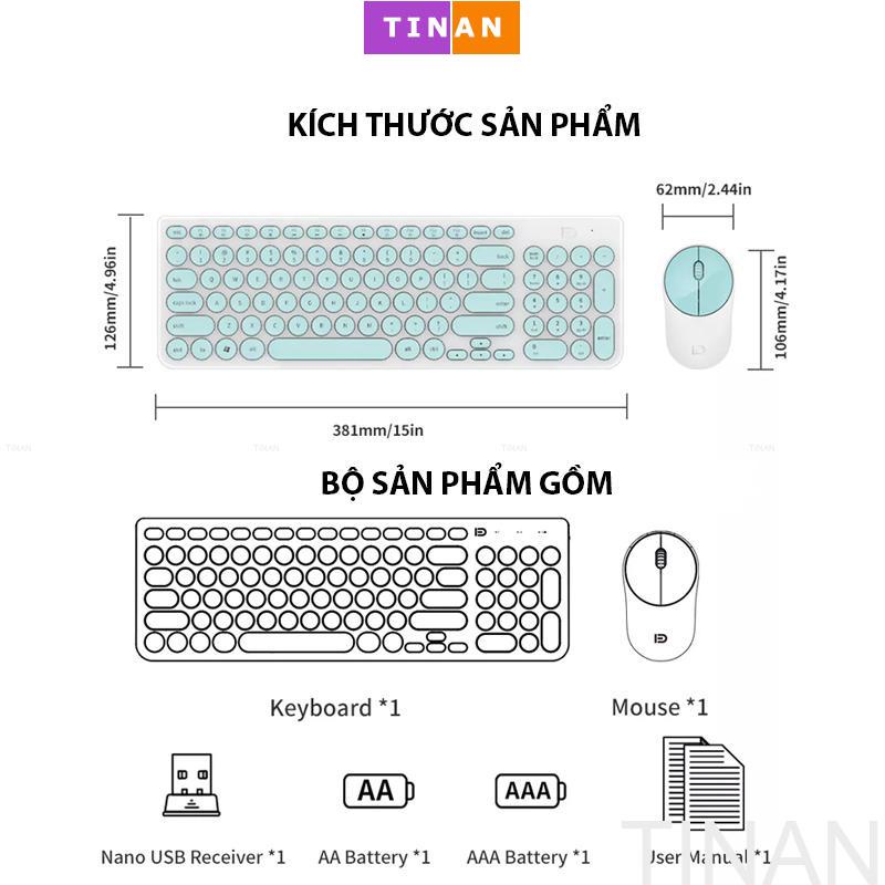 [USB 2.4G] Combo Chuột &amp; Bàn Phím Không Dây FD iK6630, Dùng Cho Văn Phòng, Học Tập