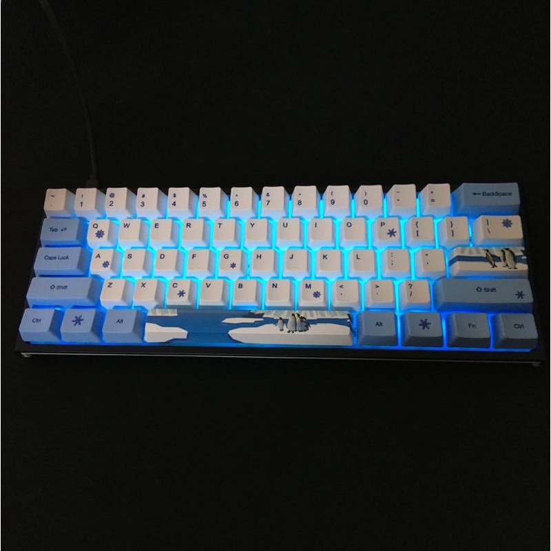 Nút bàn phím PBT OEM họa tiết chim cánh cụt dễ thương cho GH60