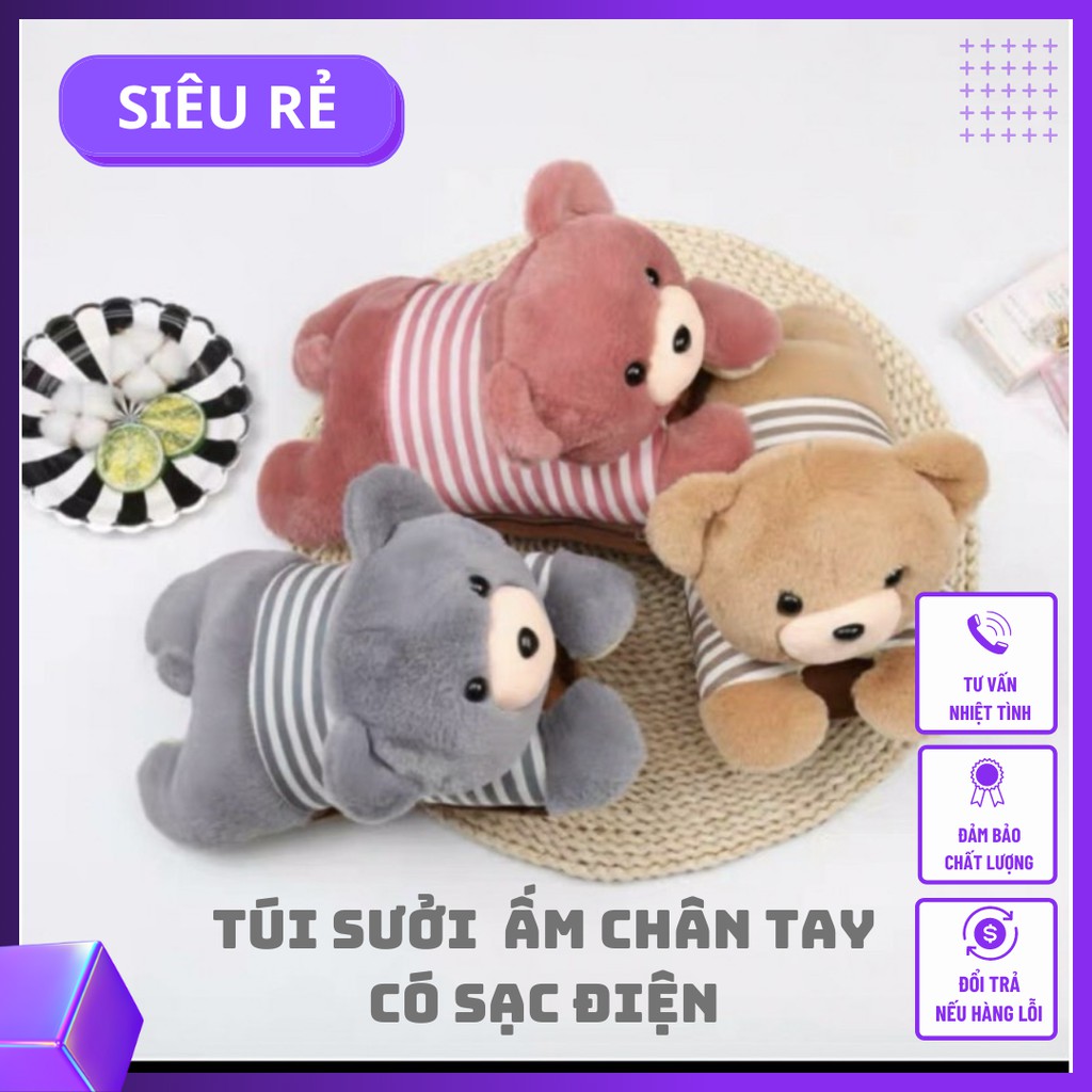 Túi sưởi ấm chân tay hình thú siêu dễ thương, túi chườm bụng giữ nhiệt sưởi ấm mùa đông