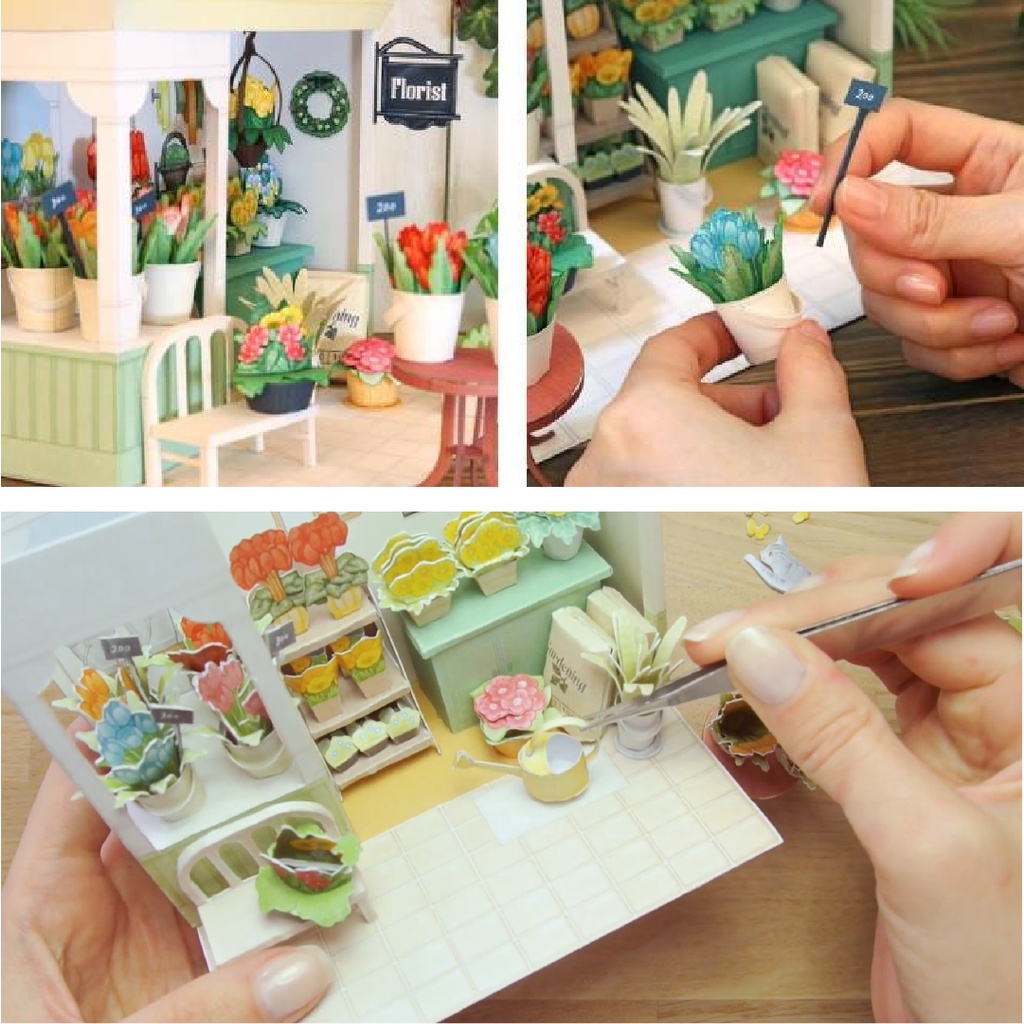 Mô Hình Giấy Cửa Hàng Hoa Figure Kiến Trúc OS51