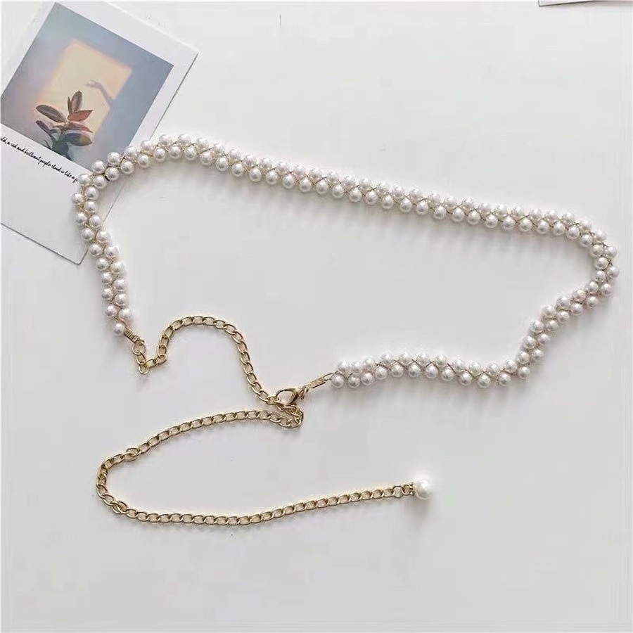 Thắt Lưng Chuỗi Hạt Ngọc Trai Phong Cách Hàn Quốc Cho Nữ