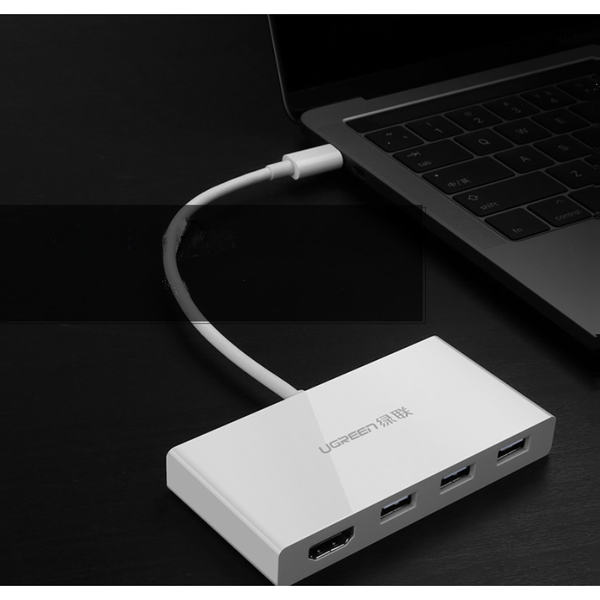 [Mã ELMALL300K giảm 5% đơn 500K] Bộ chuyển đổi USB Type-C sang HDMI và Hub USB 3.1 dài 15cm UGREEN 40374