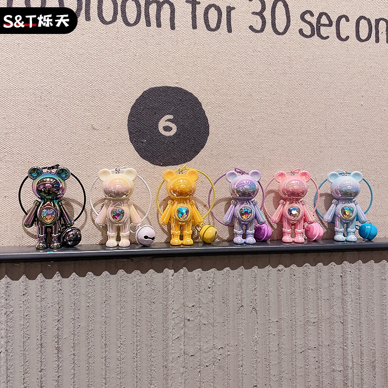 Móc Khóa Hình Gấu Đính Đá Nhiều Màu Sắc Dễ Thương