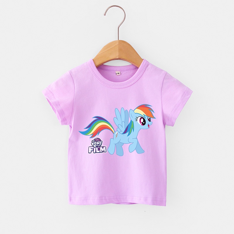 Áo thun tay ngắn in hình ngựa Pony dễ thương thời trang phong cách Hàn Quốc cho bé