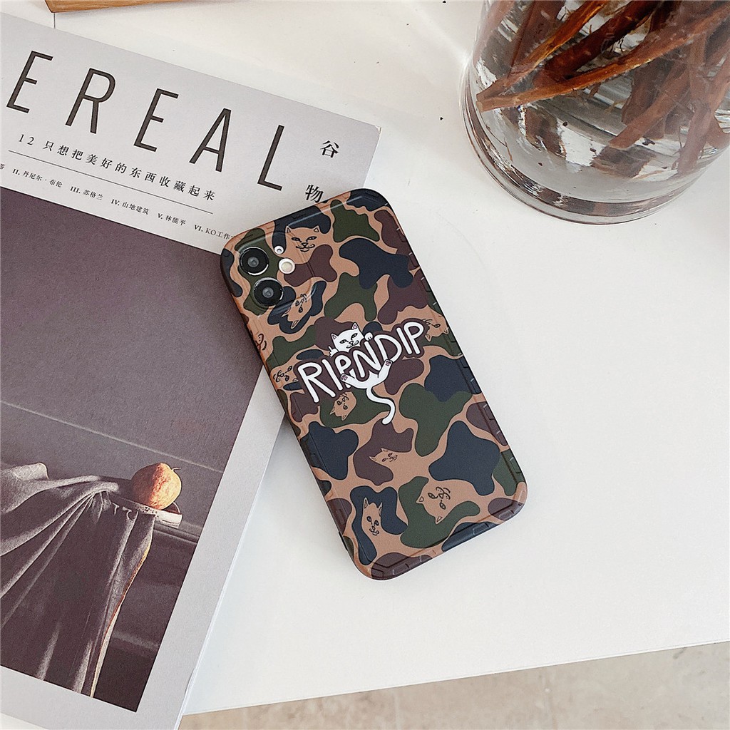 Soft Plastic Phone Case Camouflage RIPNDIP suitable for iPhone12 mini 11 PRO MAX 6/6s 7/8plus SE2 X/XS XR XSMAX #HG3943