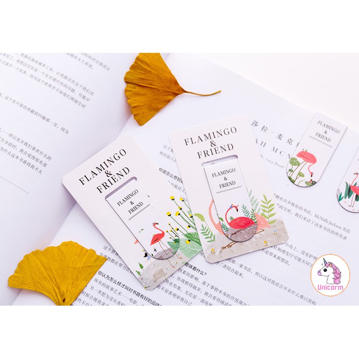 BOOKMARK NAM CHÂM ĐÁNH DẤU TRANG FLAMINGO &amp; FRIEND SIÊU XINH XẮN