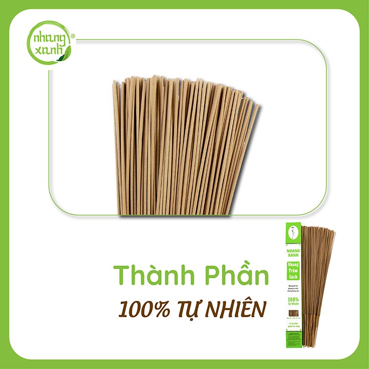 Nhang Trầm Hương - 40cm - 70g - Nhang Xanh hương dịu nhẹ - 100% tự nhiên