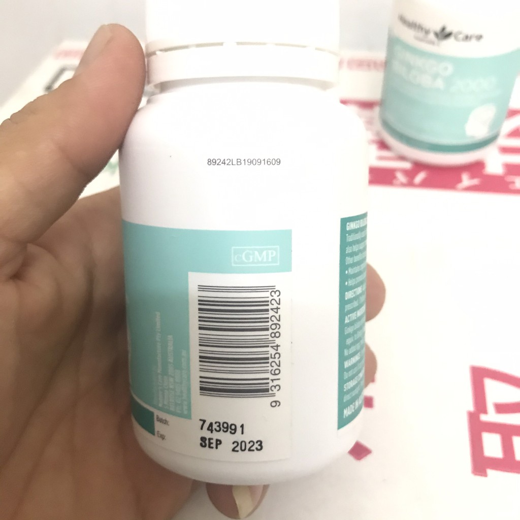 Viên Uống bổ não Healthy care ginkgo biloba 2000mg 100 viên [date t1/2025]