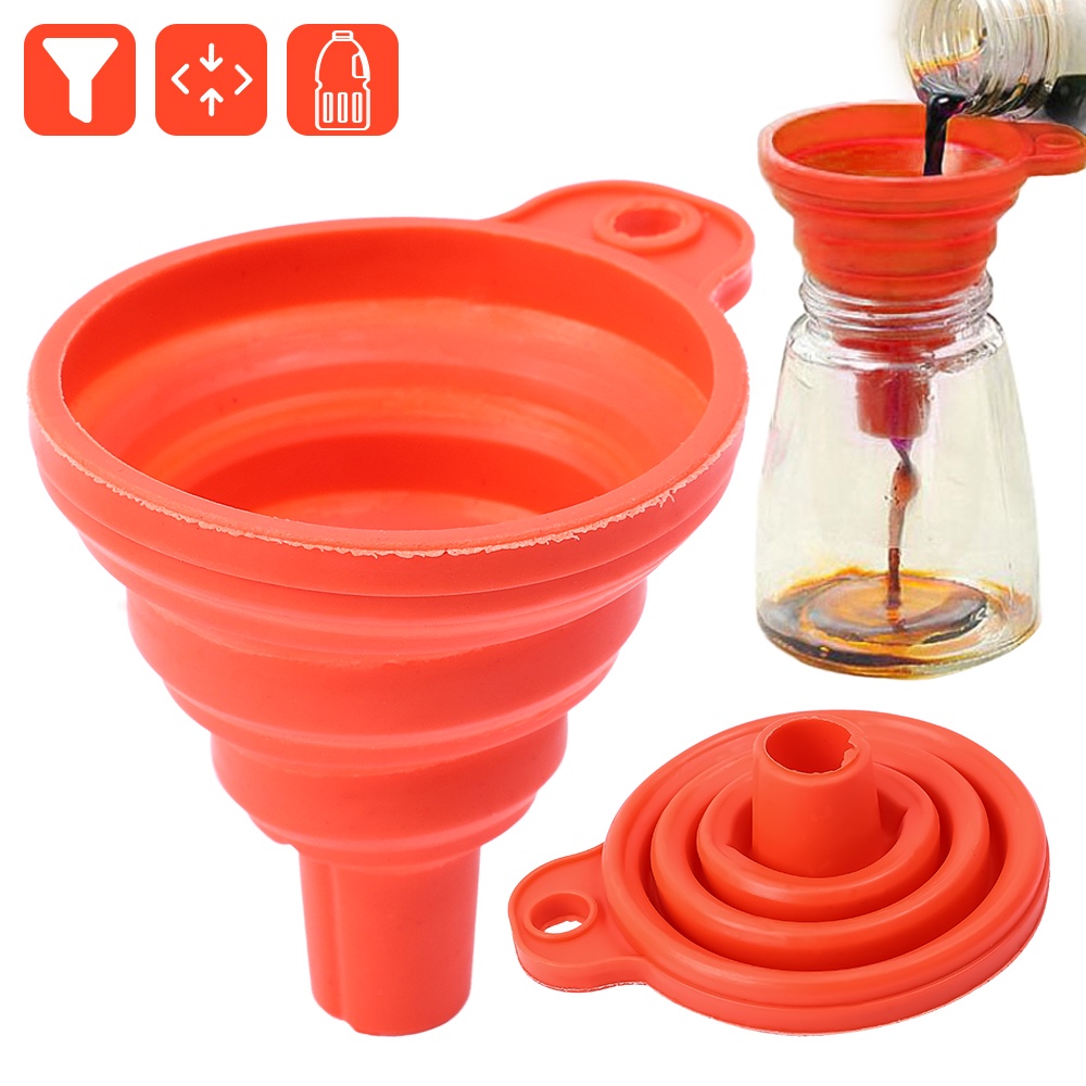 Phễu silicon có thể gấp gọn dùng rót chất lỏng cho nhà bếp/đổ nhiên liệu cho xe hơi