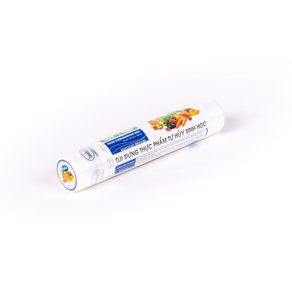 Túi Đựng Thực Phẩm Tự Hủy Sinh Học 24 x 32cm (100 Cái/Cuộn) - Túi Chịu Nhiệt, Bảo Vệ Môi Trường, An Toàn Cho Sức Khỏe