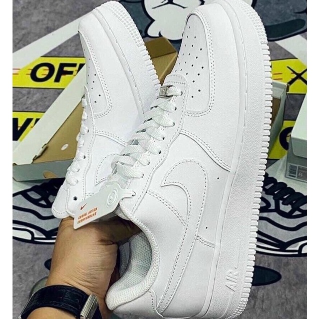 Giày 𝗔𝗙𝟭 𝗡𝗜.𝗞𝗘_Trắng Nam Nữ, Giày 𝗡𝗜.𝗞𝗘_Air Force 1 All White Full Box Bill