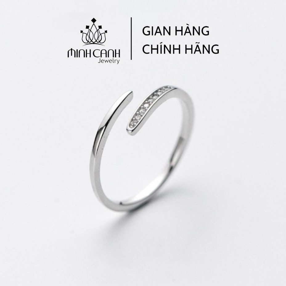 Nhẫn Bạc Nữ Dáng Hở Đính Đá - Minh Canh Jewelry