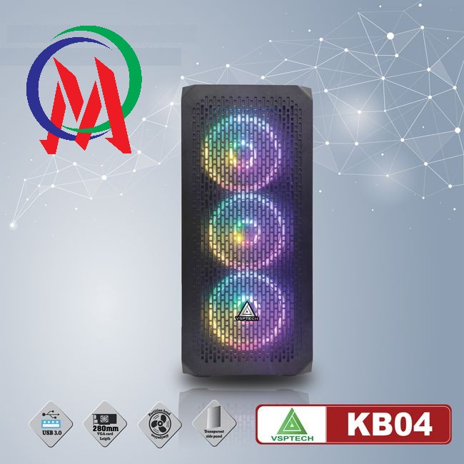 Vỏ Case Máy tính VSP KB04 , Hỗ trợ khả năng làm mát tối đa