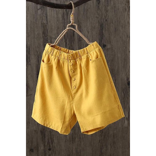 Quần Shorts Đũi nữ Vintage - Quần Đùi Nữ Thiết Kế Trẻ Trung, Năng Động I TQH06