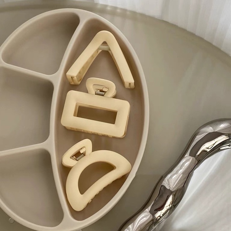 Kẹp gắp tóc bằng kim loại màu trắng dạng rỗng thời trang dành cho nữ