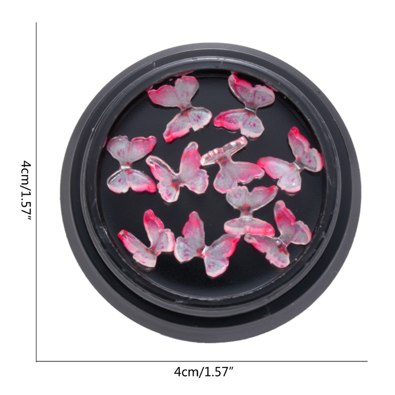 Bộ 10 Miếng Dán Trang Trí Móng Tay Hình Bướm 3D Nhiều Màu DIY