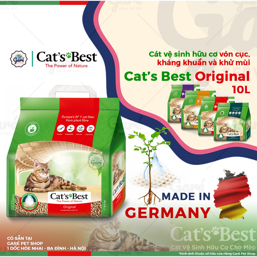 5L - Cát gỗ hữu cơ Smart Pellets Cat's Best cát Đức dành cho Mèo lông dài - Cat's Best Smart Pellets Litter for Cats