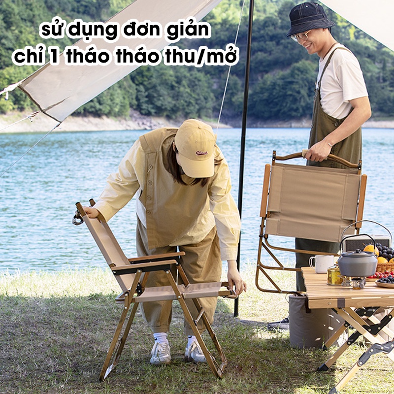 Ghế Dã Ngoại Gấp Gọn Khung Hợp Kim Vải Oxford 600D Dùng Cắm Trại Ghế Câu Cá Phượt Du Lịch Decor Cafe Nhỏ Gọn &amp; Siêu Nhẹ
