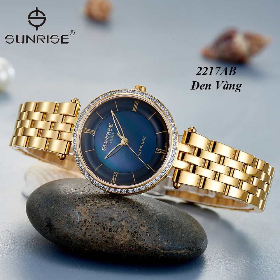 Đồng hồ nữ siêu mỏng Sunrise 2217AB Đính Đá kính Sapphire chống xước - Fullbox chính | WebRaoVat - webraovat.net.vn