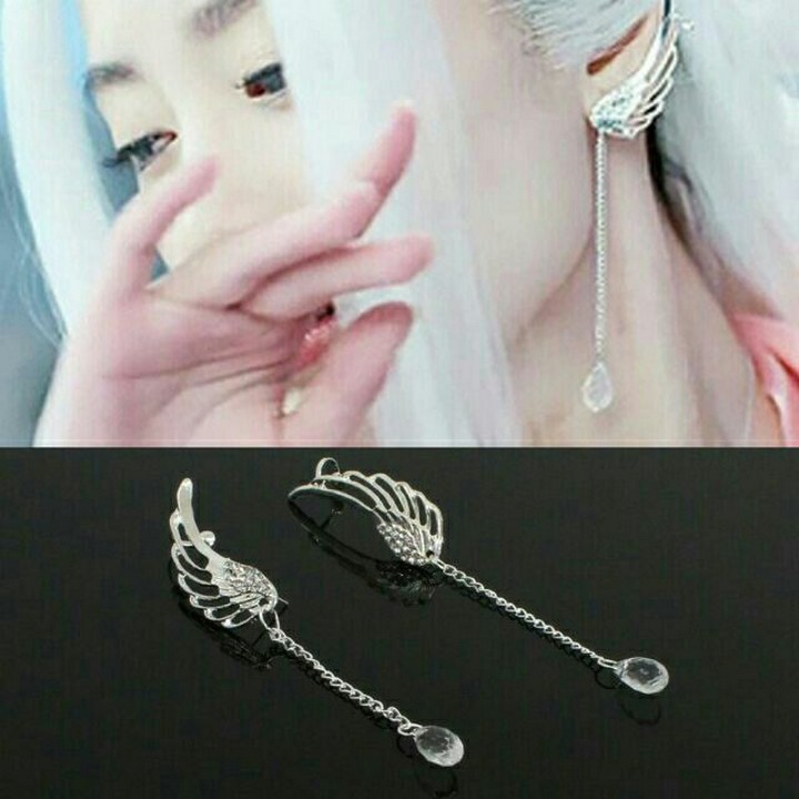 Khuyên tai bông tai thiên thần phụ kiện nữ thiết kế sáng tạo thời trang phong cách mới lạ độc đáo hàn quốc dễ thương