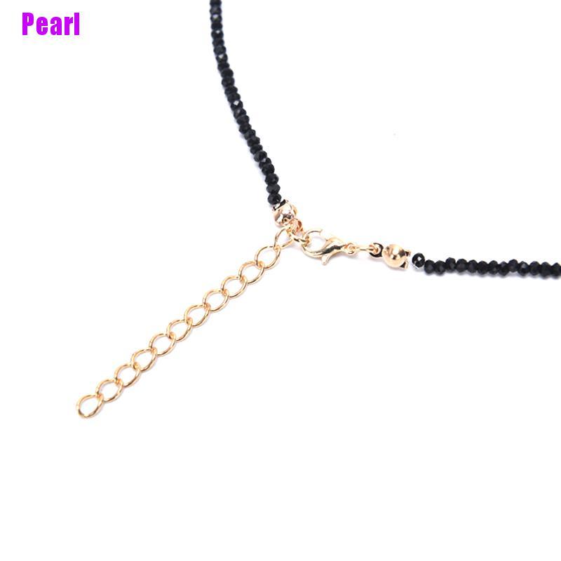 Vòng Cổ Choker Đính Hạt Ngọc Trai Đen Quyến Rũ