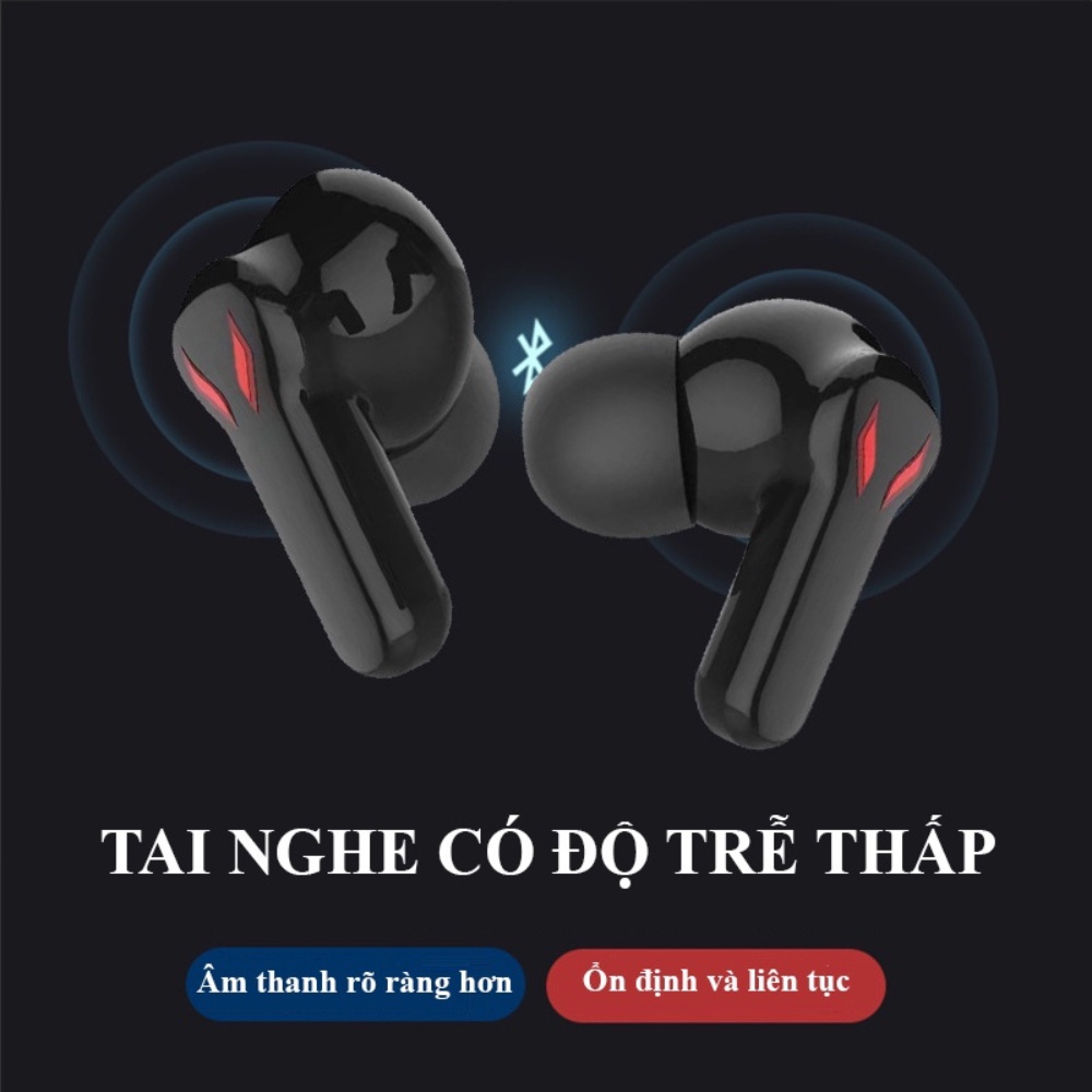 Tai Nghe Bluetooth Gaming Stp Hq-10 S12 Tai Nghe Không Dây Chơi Game Có Mic Chống Ồn Pin Trâu Độ Trễ Thấp Tueman