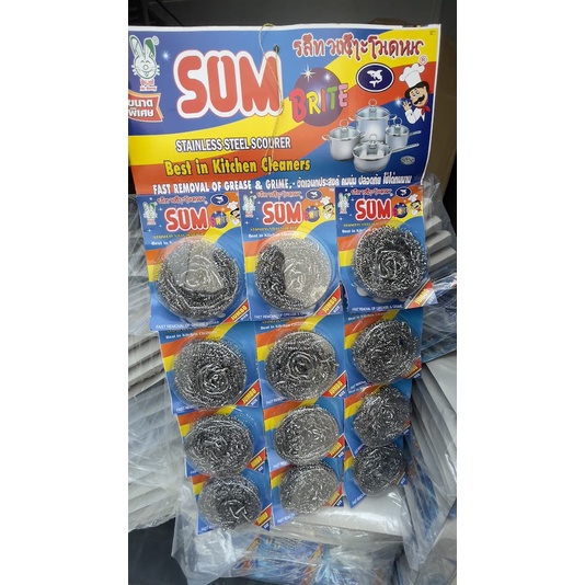 1 vĩ 12 cước inox chùi xoong nồi jumbo vĩ ép